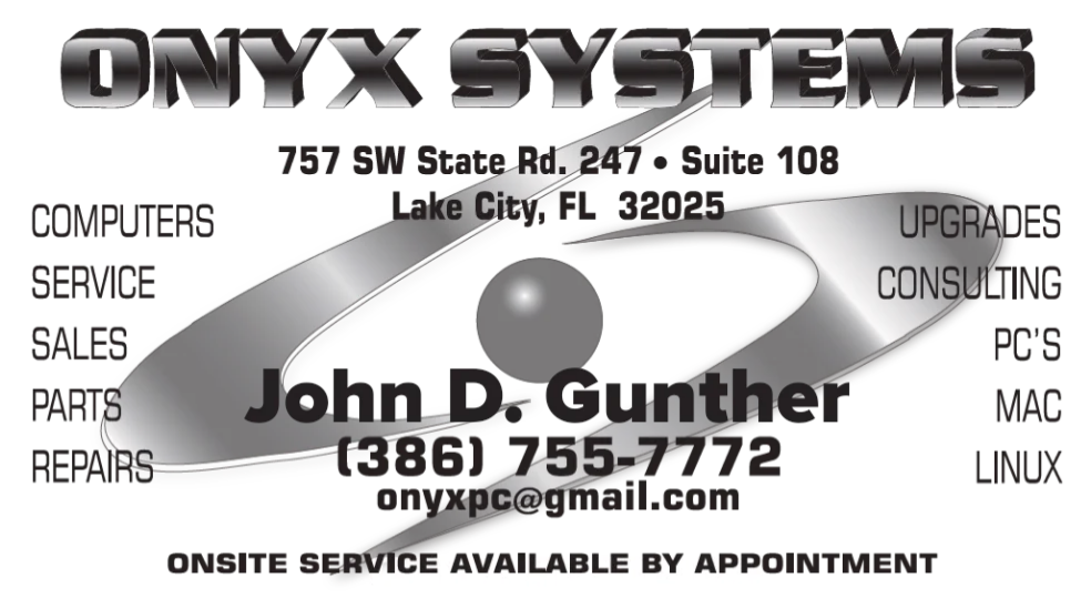Onyx Systems business card